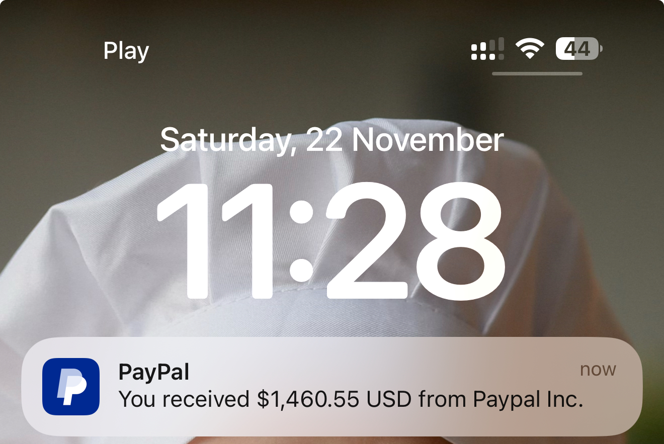 PayPal · сповіщення