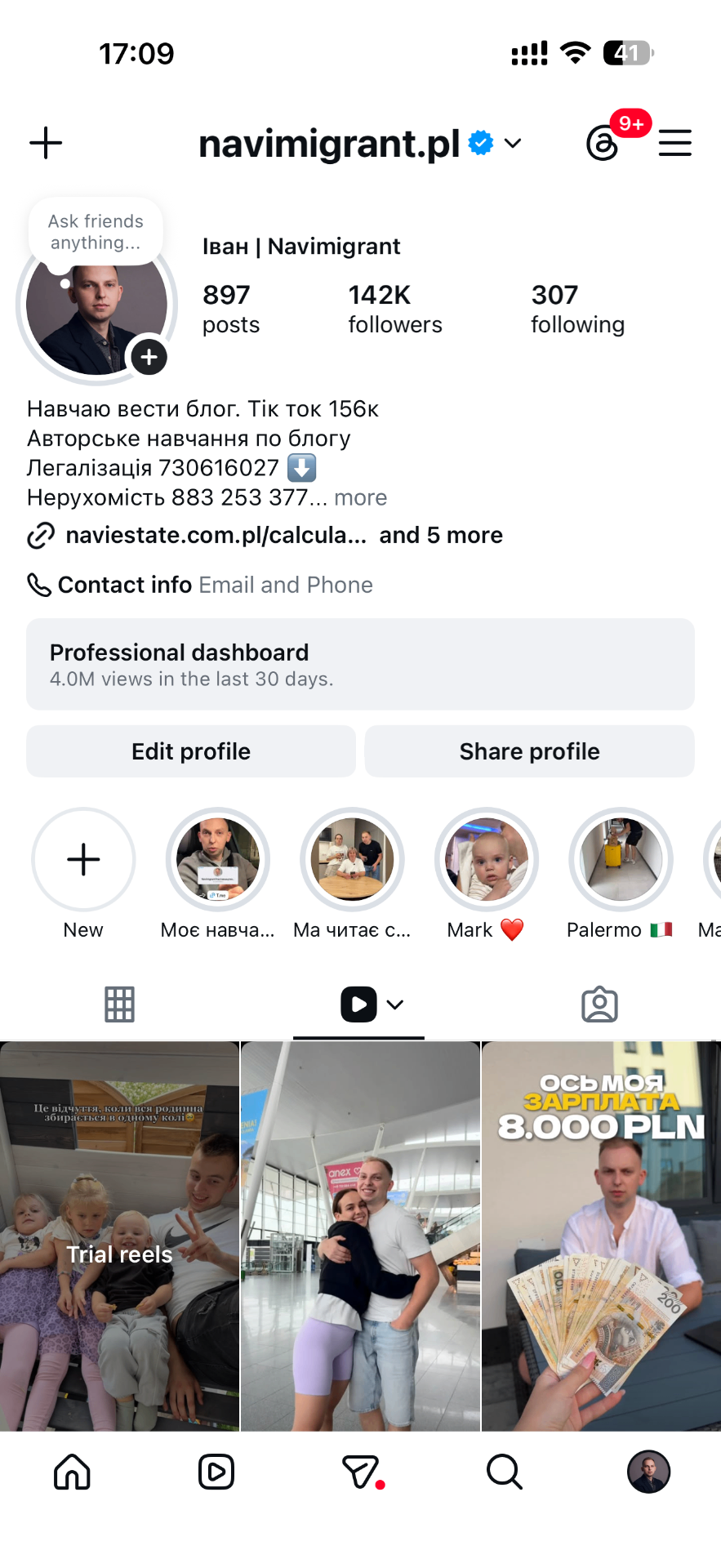 Профіль Instagram @navimigrant.pl — 142K підписників