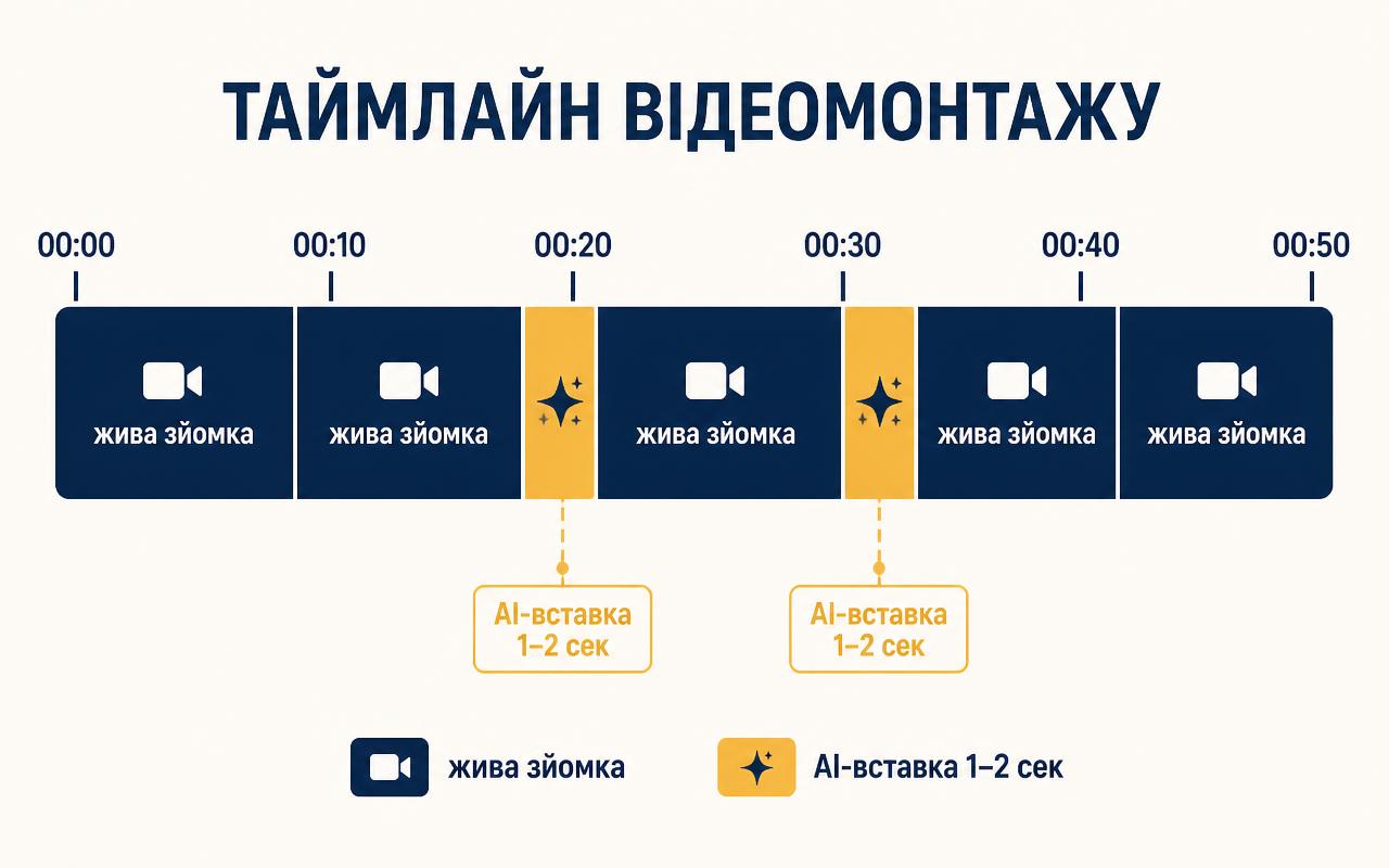 Де на таймлайні ставити вставки